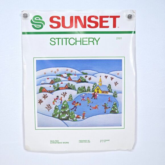 Vintage Sunset Stitchery “Quilted Christmas Morn” Kit 2101 Holiday‎ Scene 8×10 – - Picture 8 of 13
